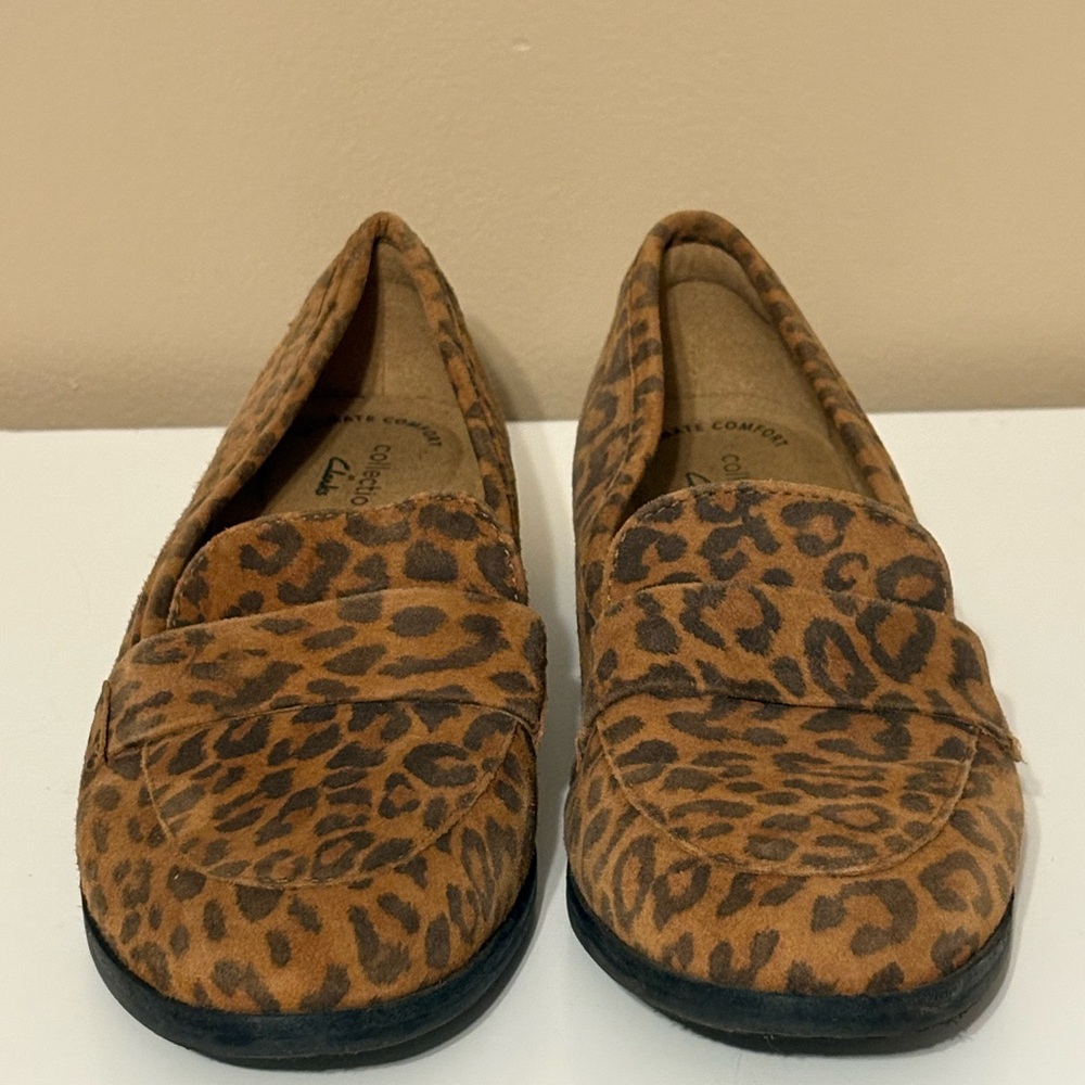 Clarks Leopard Print Flats, 6.5W, New